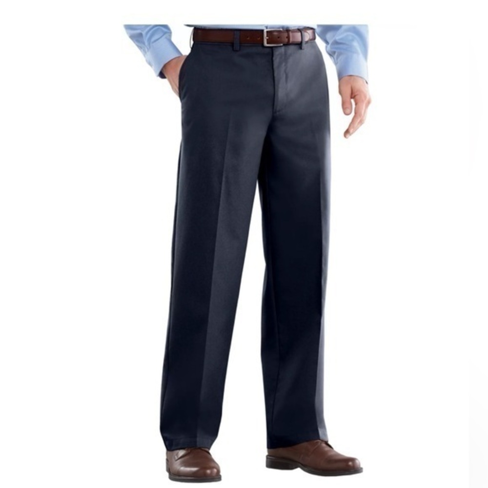 Croft & Barrow Blue Flann Front No Iron Classic Fit Straight Leg Pants 40X29